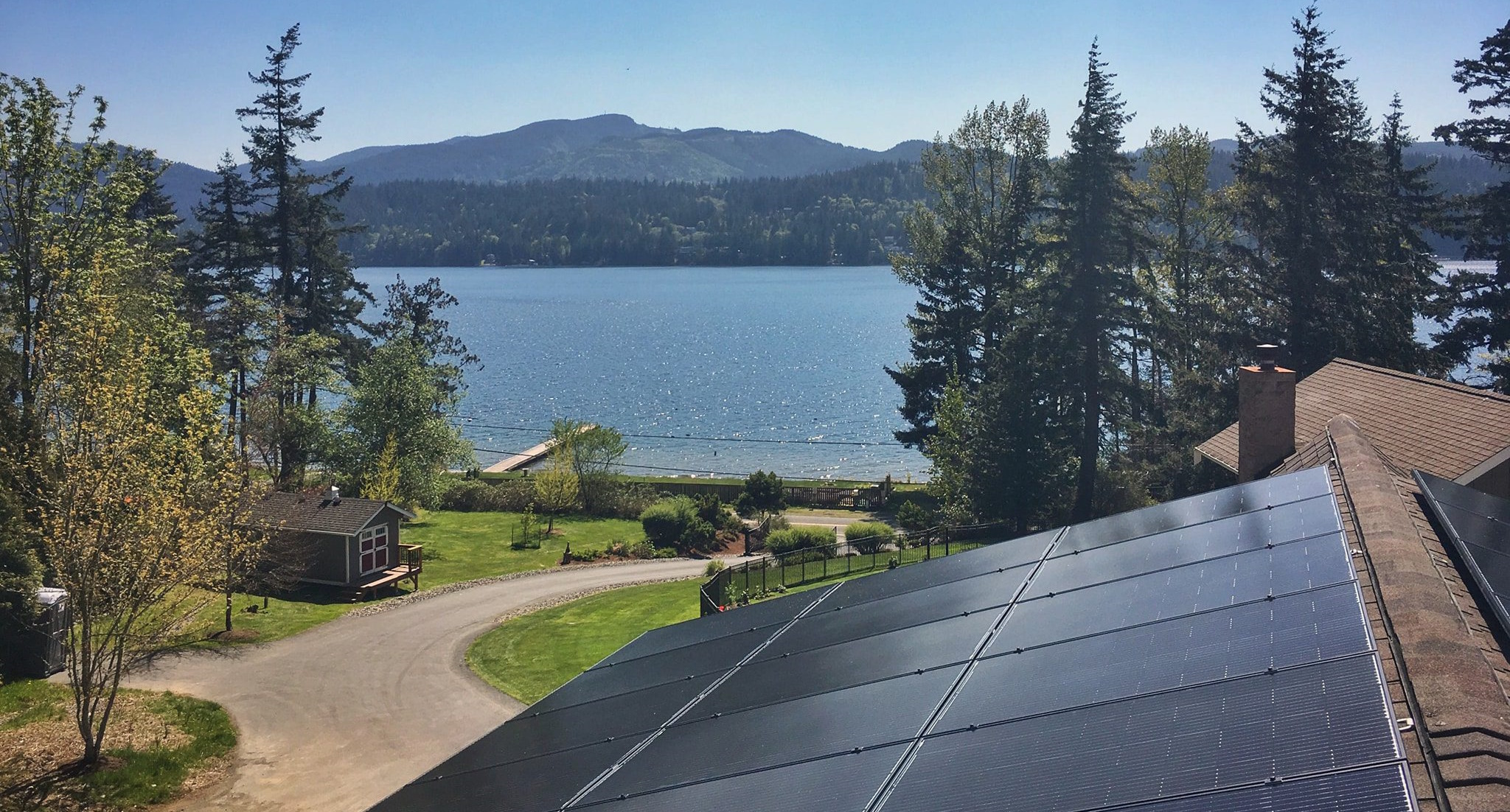 Solar Panels Roof Installation Lake view